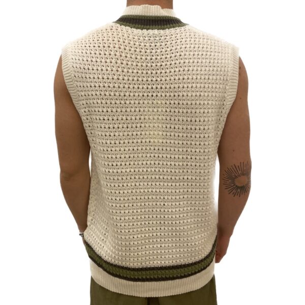 Gilet traforato in maglia - immagine 3