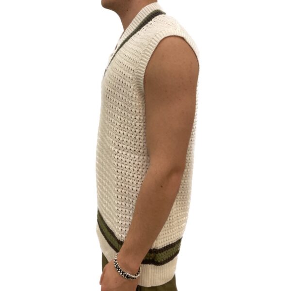 Gilet traforato in maglia - immagine 2